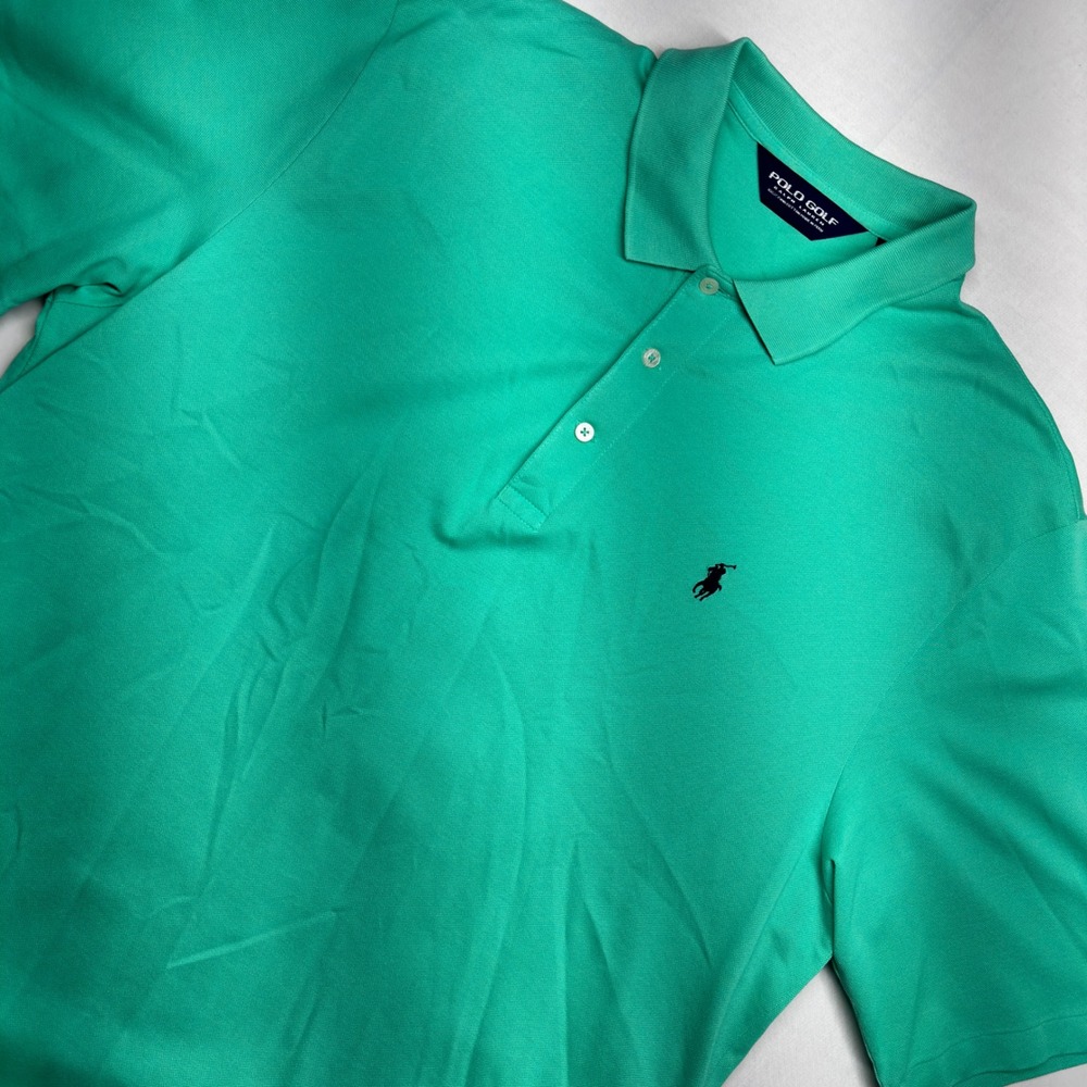 Polo Golf Ralph Lauren Mens Large Seafoam Green Pima Cotton Short Sleeve Polo